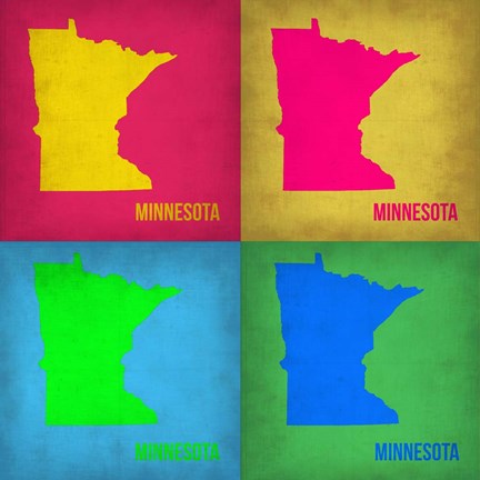 Framed Minnesota Pop Art Map 1 Print