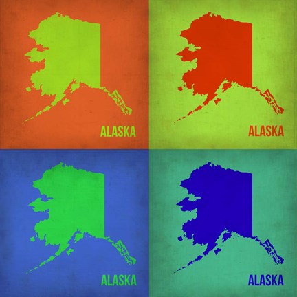 Framed Alaska Pop Art Map 1 Print