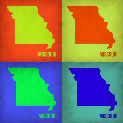 Framed Missouri Pop Art Map 1 Print
