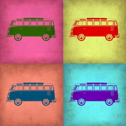 Framed VW Bus Pop Art 1 Print