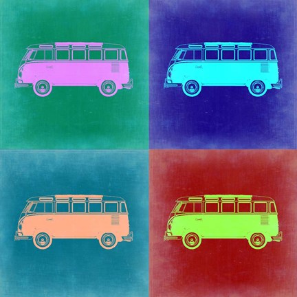 Framed VW Bus Pop Art 2 Print