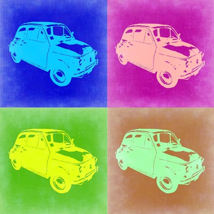Framed Fiat 500 Pop Art 2 Print