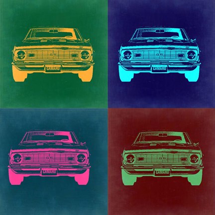 Framed Chevy Camaro Pop Art 2 Print