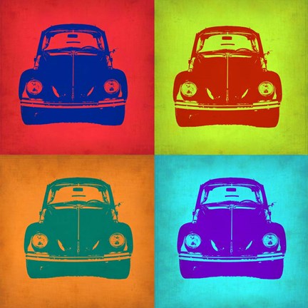 Framed VW Beetle Front Pop Art 1 Print