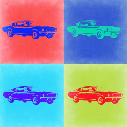 Framed Ford Mustang Pop Art 2 Print