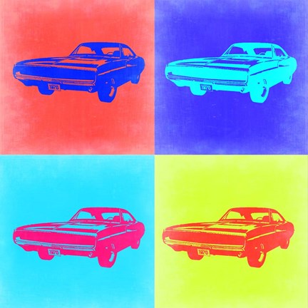 Framed Dodge Charger Pop Art 2 Print