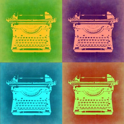 Framed Vintage Typewriter Pop Art 1 Print