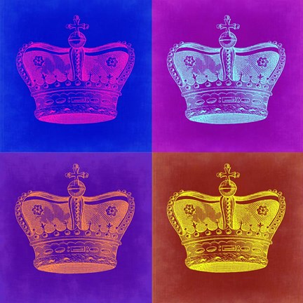 Framed Crown Pop Art 1 Print