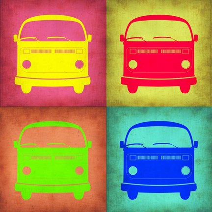 Framed Vintage Bus Pop Art 1 Print