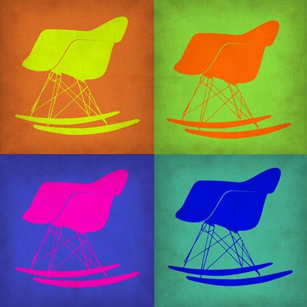 Framed Eames Rocking Chair Pop Art 3 Print