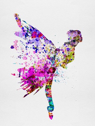 Framed Ballerina on Stage Watercolor 3 Print