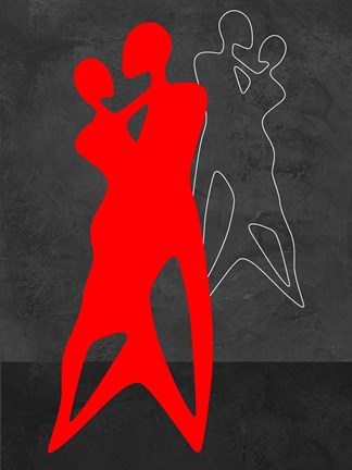 Framed Red Couple Dance Print