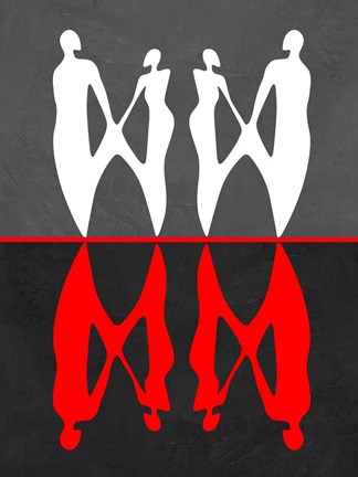Framed Red and White Dance 2 Print