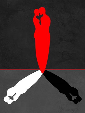 Framed Red Kiss Shadow Print