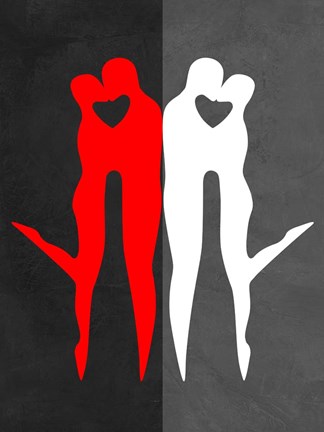 Framed Red Kiss Reflection Print