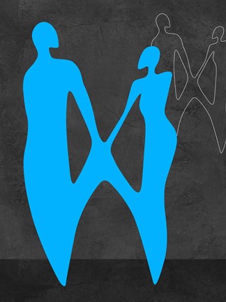 Framed Blue Couple Print
