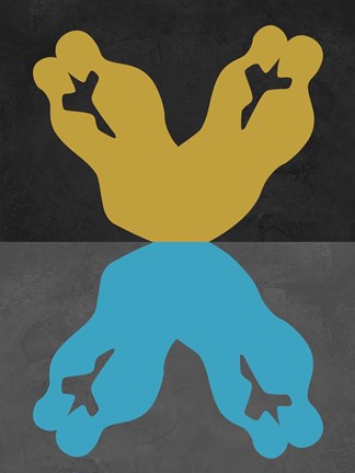 Framed Yellow and Blue Kiss Print