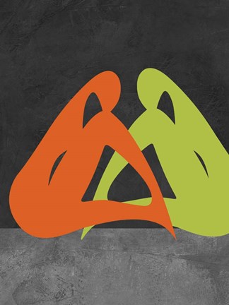 Framed Orange and Green Women Print