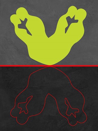 Framed Green and Red Kiss Print