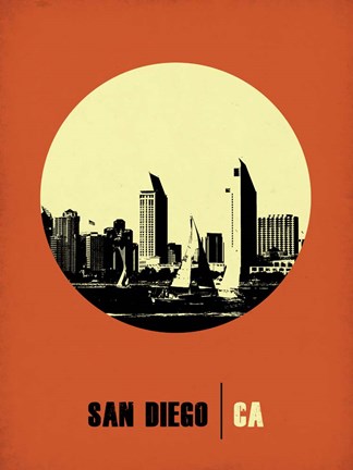 Framed San Diego Circle 2 Print