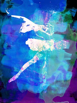 Framed White Ballerina Watercolor Print