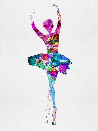 Framed Ballerina Watercolor 1 Print