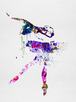 Framed Ballerina Watercolor 2 Print