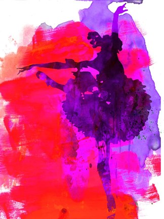Framed Ballerina Watercolor 3 Print