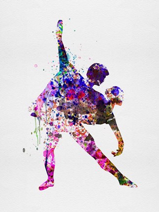 Framed Romantic Ballet Watercolor 4 Print
