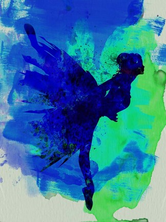 Framed Ballerina on Stage Watercolor 2 Print