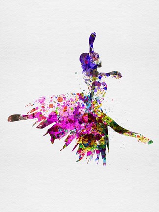 Framed Ballerina on Stage Watercolor 4 Print