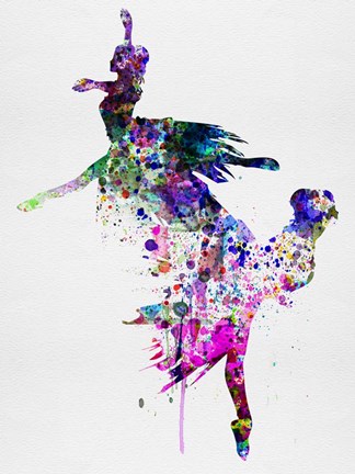 Framed Ballet Watercolor 3B Print