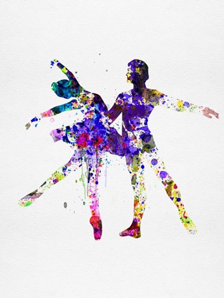 Framed Ballet Dancers Watercolor 2 Print