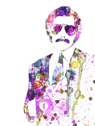 Framed Anchorman Watercolor 1 Print