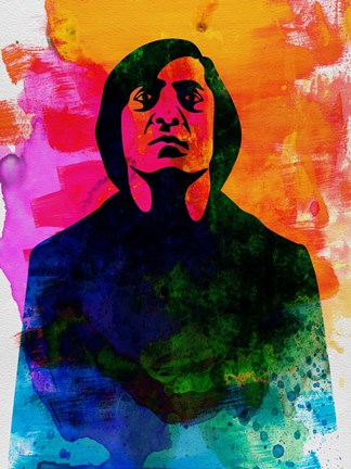 Framed Old Man Watercolor Print