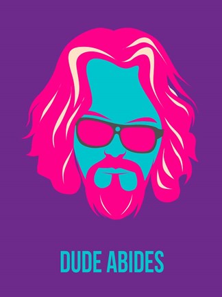 Framed Dude Abides Purple Print