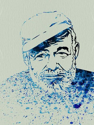 Framed Hemingway Watercolor 1 Print