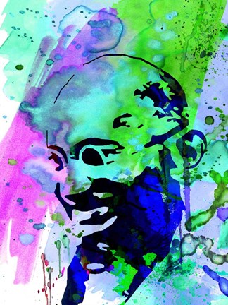 Framed Gandhi Watercolor 2 Print