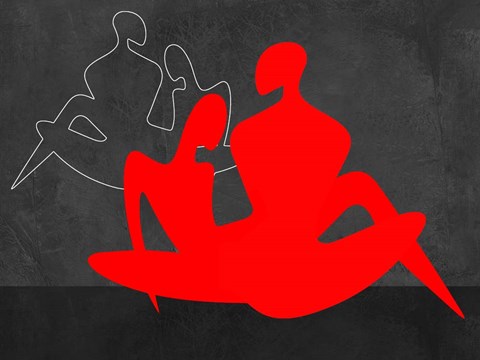 Framed Red Couple 3 Print