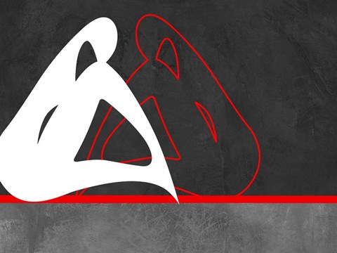 Framed White and Red Print