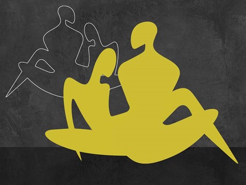 Framed Yellow Couple Print