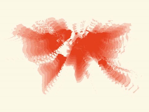 Framed Radiant World Map 1 Print