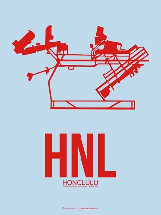 Framed HNL Honolulu 1 Print