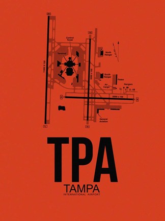 Framed TPA Tampa Airport Orange Print