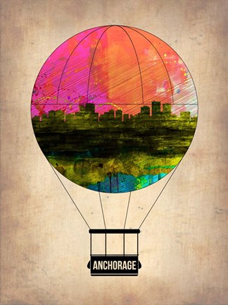 Framed Anchorage Air Balloon Print