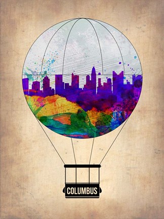 Framed Columbus Air Balloon Print