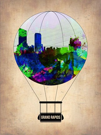 Framed Grand Rapids Air Balloon Print