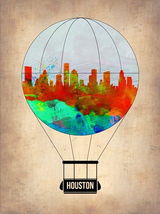 Framed Houston Air Balloon Print