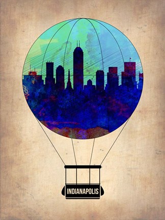 Framed Indianapolis Air Balloon Print