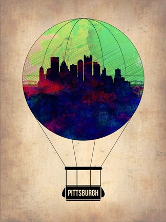 Framed Pittsburgh Air Balloon Print